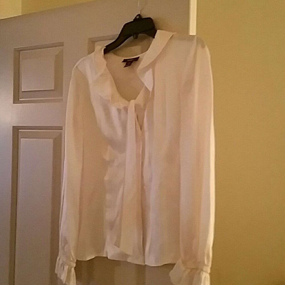 Alfani ivory silk blouse ..12 petite